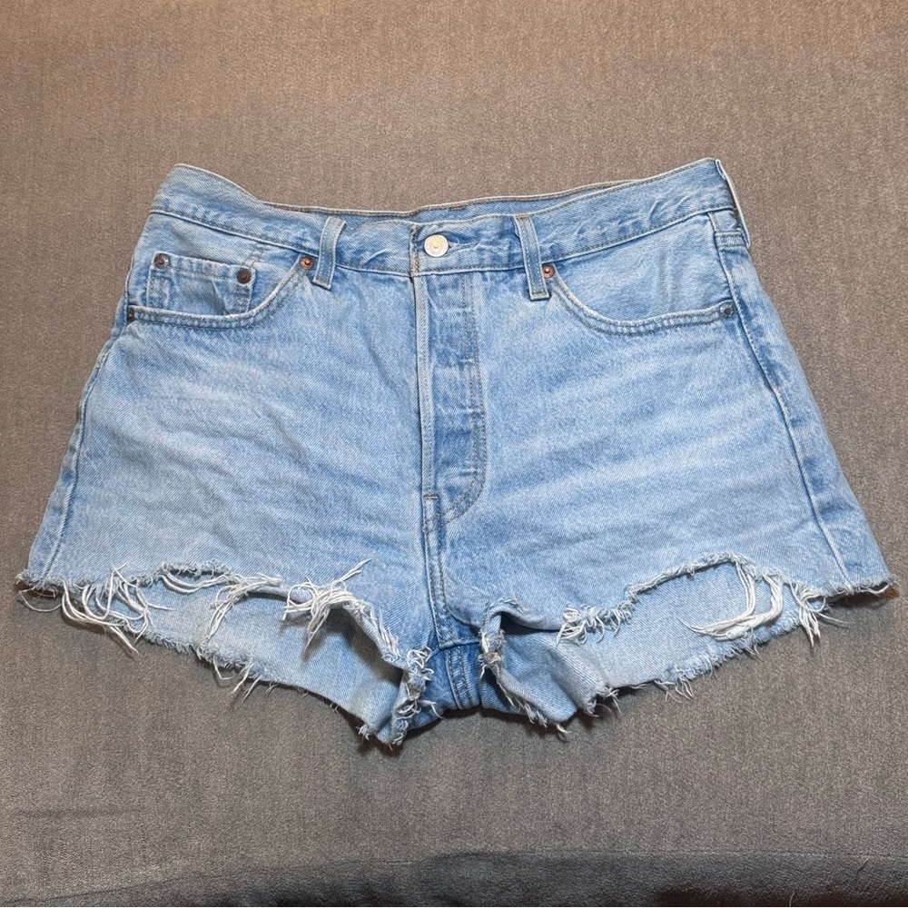 Levi’s 501 Denim Button Fly High Waisted Shorts